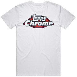 Topps Chrome Trading Card Fan Unisex White T Shirt Topps Chrome Trading Card Fan Unisex White T Shirt