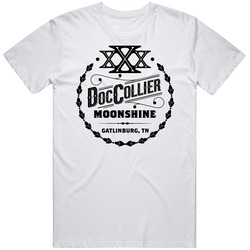 Doc Collier Moonshine Gatlinburg Tn Whiskey Label Logo Unisex White T Shirt Doc Collier Moonshine Gatlinburg Tn Whiskey Label Logo Unisex White T Shirt