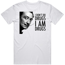 Salvador Dali I Dont Do Drugs I Am Drugs Unisex White T Shirt Salvador Dali I Dont Do Drugs I Am Drugs Unisex White T Shirt