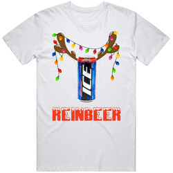 Bud Ice Reinbeer Funny Beer Lager Fan Christmas Unisex White T Shirt