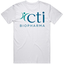 Cti Biopharma Corp Nasdaq Company Logo Employee Fan Unisex White T Shirt Cti Biopharma Corp Nasdaq Company Logo Employee Fan Unisex White T Shirt