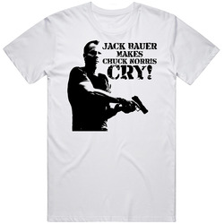 24 Jack Bauer Make Chuck Cry Unisex White T Shirt 24 Jack Bauer Make Chuck Cry Unisex White T Shirt