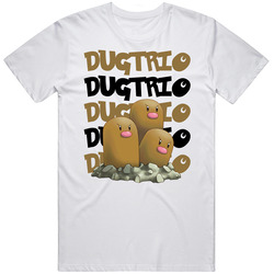 Dugtrio Pokemon Video Game Movie Cartoon Character Fan Unisex White T Shirt Dugtrio Pokemon Video Game Movie Cartoon Character Fan Unisex White T Shirt