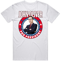 John Oliver For President Talk Show Host Celeb Fan Election Unisex White T Shirt John Oliver For President Talk Show Host Celeb Fan Election Unisex White T Shirt