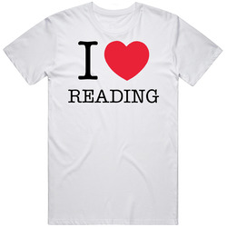 I Heart Luv Love Reading Funny Unisex White T Shirt I Heart Luv Love Reading Funny Unisex White T Shirt