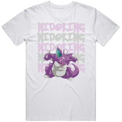 Nidoking Pokemon Character Fan Unisex White T Shirt Nidoking Pokemon Character Fan Unisex White T Shirt
