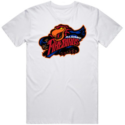 Albany Firebirds Arena Football League Team Sports Fan Logo Unisex White T Shirt Albany Firebirds Arena Football League Team Sports Fan Logo Unisex White T Shirt