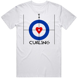 I Heart Luv Love Curling Unisex White T Shirt I Heart Luv Love Curling Unisex White T Shirt