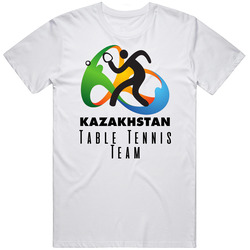 Kazakhstan Table Tennis Team Rio 2016 Olympic Event Logo Unisex White T Shirt