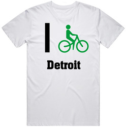I Bike Detroit Custom Unisex White T Shirt I Bike Detroit Custom Unisex White T Shirt