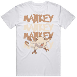 Mankey Pokemon Video Game Movie Cartoon Character Fan Unisex White T Shirt Mankey Pokemon Video Game Movie Cartoon Character Fan Unisex White T Shirt