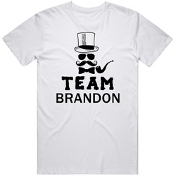 Brandon Team Bachelor Groom Party Custom Unisex White T Shirt