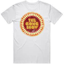Gong Show Retro Vintage Tv Gameshow Logo Worn Look Unisex White T Shirt Gong Show Retro Vintage Tv Gameshow Logo Worn Look Unisex White T Shirt
