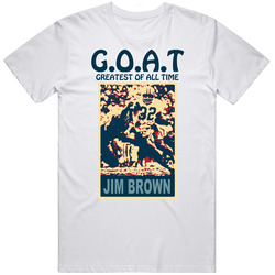 Greatest Goat Jim Brown Football Unisex White T Shirt