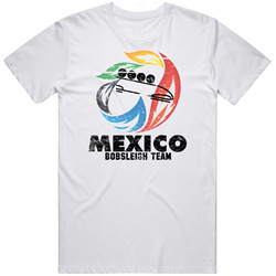 Mexico Bobsleigh Team 2014 Olympic Sochi Vintage Distressed Unisex White T Shirt Mexico Bobsleigh Team 2014 Olympic Sochi Vintage Distressed Unisex White T Shirt