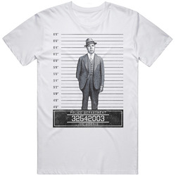 Joe Adonis Mafia Mugshot Police Department Unisex White T Shirt Joe Adonis Mafia Mugshot Police Department Unisex White T Shirt