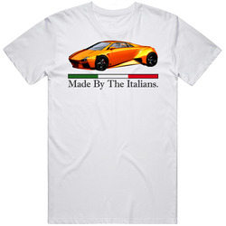 Lamborghini Made By The Italians Unisex White T Shirt Lamborghini Made By The Italians Unisex White T Shirt