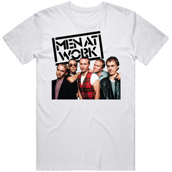 Men At Work 80's Band Unisex White T Shirt Men At Work 80's Band Unisex White T Shirt