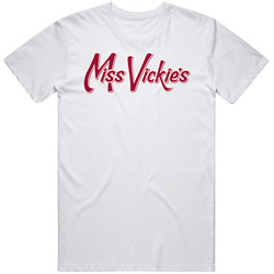 Miss Vickie's Most Popular Potato Chip Brand Snack Food Lovers Unisex White T Shirt Miss Vickie's Most Popular Potato Chip Brand Snack Food Lovers Unisex White T Shirt