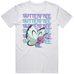 Butterfree Pokemon Love Heart Video Game Cartoon Fan Unisex White T Shirt