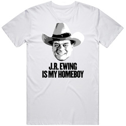 Jr Ewing Is My Homeboy Dallas Tv Villain Unisex White T Shirt Jr Ewing Is My Homeboy Dallas Tv Villain Unisex White T Shirt