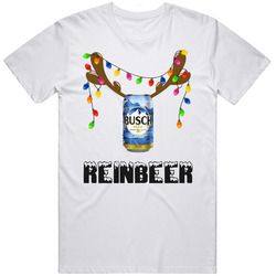 Busch Reinbeer Funny Beer Lager Fan Christmas Unisex White T Shirt
