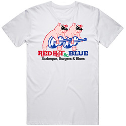 Red Hot And Blue Best Southern Restaurants Fan Unisex White T Shirt Red Hot And Blue Best Southern Restaurants Fan Unisex White T Shirt