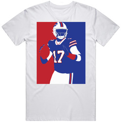Josh Allen Buffalo Football Quarterback Silhouette Unisex White T Shirt Josh Allen Buffalo Football Quarterback Silhouette Unisex White T Shirt