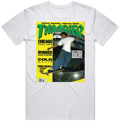 Thrasher Magazine Skateboarding Retro 1992 Issue Cover Unisex White T Shirt Thrasher Magazine Skateboarding Retro 1992 Issue Cover Unisex White T Shirt