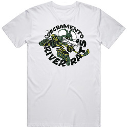 Sacramento River Rats Roller Hockey International League Retro Sports Team Logo Unisex White T Shirt Sacramento River Rats Roller Hockey International League Retro Sports Team Logo Unisex White T Shirt