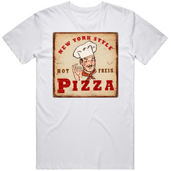 New York Style Pizza Classic Logotshirt Unisex White T Shirt New York Style Pizza Classic Logotshirt Unisex White T Shirt