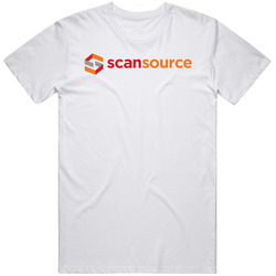 Scansource Inc Nasdaq Company Logo Employee Fan Unisex White T Shirt Scansource Inc Nasdaq Company Logo Employee Fan Unisex White T Shirt