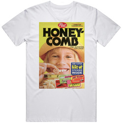 Honey Comb Retro 80s Cereal Unisex White T Shirt Honey Comb Retro 80s Cereal Unisex White T Shirt