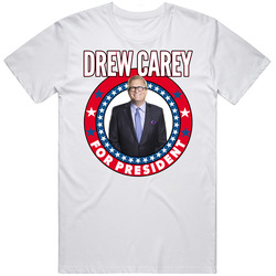 Drew Carey For President Talk Show Host Celeb Fan Election Unisex White T Shirt Drew Carey For President Talk Show Host Celeb Fan Election Unisex White T Shirt
