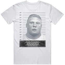 Brock Lesnar Famous Sports Star Mugshot Police Department Unisex White T Shirt Brock Lesnar Famous Sports Star Mugshot Police Department Unisex White T Shirt