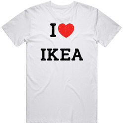 I Love Heart Ikea First Name Worn Look Unisex White T Shirt I Love Heart Ikea First Name Worn Look Unisex White T Shirt
