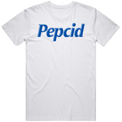 Pepcid Best Over The Counter Medication Logo Unisex White T Shirt Pepcid Best Over The Counter Medication Logo Unisex White T Shirt