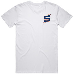 Spokane Shock Arena Football League Chest Emblem Team Sports Fan Logo Unisex White T Shirt Spokane Shock Arena Football League Chest Emblem Team Sports Fan Logo Unisex White T Shirt