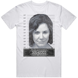 Luann De Lessepst Celebrity Mugshot Police Department Unisex White T Shirt Luann De Lessepst Celebrity Mugshot Police Department Unisex White T Shirt