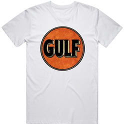 Gulf Gasoline Vintage Grunge Worn Look Logo Unisex White T Shirt Gulf Gasoline Vintage Grunge Worn Look Logo Unisex White T Shirt