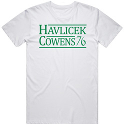 John Havlicek Dave Cowens 1976 Boston Basketball Sports Fan Unisex White T Shirt John Havlicek Dave Cowens 1976 Boston Basketball Sports Fan Unisex White T Shirt