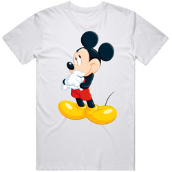 Mickey Mouse Cartoon Fan Unisex White T Shirt