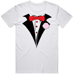 Tuxedo Design Unisex White T Shirt Tuxedo Design Unisex White T Shirt