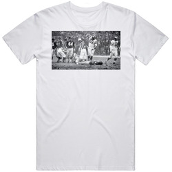 Chuck Bednarik Frank Gifford Iconic Unisex White T Shirt Chuck Bednarik Frank Gifford Iconic Unisex White T Shirt