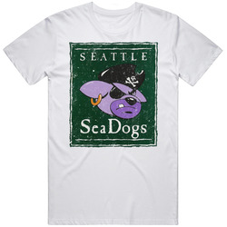 Seattle Seadogs Continental Indoor Soccer League Retro Team Logo Unisex White T Shirt Seattle Seadogs Continental Indoor Soccer League Retro Team Logo Unisex White T Shirt