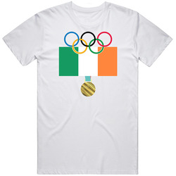 Ireland Pyeongchang 2018 Winter Olympics Flag Gold Medal Unisex White T Shirt Ireland Pyeongchang 2018 Winter Olympics Flag Gold Medal Unisex White T Shirt