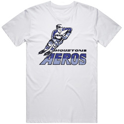 Houston Aeros World Hockey Association Retro Team Logo Unisex White T Shirt Houston Aeros World Hockey Association Retro Team Logo Unisex White T Shirt