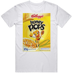 Honey Pops 90s Cereal Unisex White T Shirt Honey Pops 90s Cereal Unisex White T Shirt