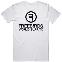 Freebirds World Burrito Mexican Grill Food Restaurant Logo Unisex White T Shirt Freebirds World Burrito Mexican Grill Food Restaurant Logo Unisex White T Shirt