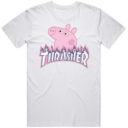 Peppa Pig Thrasher Unisex White T Shirt Peppa Pig Thrasher Unisex White T Shirt